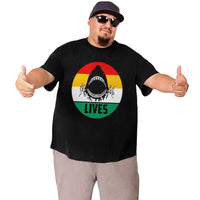 Vintage Retro Lives Shark Big Size Men's T-shirt