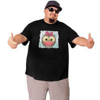 Cute Owl Girl With Watermelon Big Size Men's T-shirt
