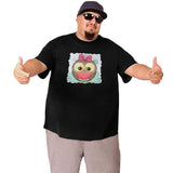 Cute Owl Girl With Watermelon Big Size Men's T-shirt