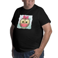 Cute Owl Girl With Watermelon Big Size Men's T-shirt