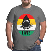 Vintage Retro Lives Shark Big Size Men's T-shirt