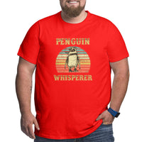 Vintage Retro Penguin Whisperer Big Size Men's T-shirt