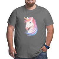 Gold Horn Unicorn Big Size Men's T-shirt