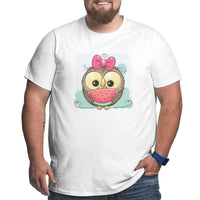 Cute Owl Girl With Watermelon Big Size Men's T-shirt