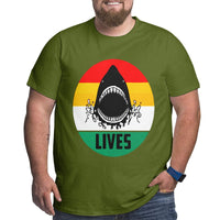 Vintage Retro Lives Shark Big Size Men's T-shirt