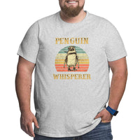Vintage Retro Penguin Whisperer Big Size Men's T-shirt