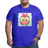 Cute Owl Girl With Watermelon Big Size Men's T-shirt