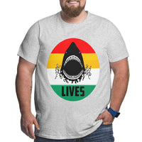 Vintage Retro Lives Shark Big Size Men's T-shirt