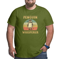 Vintage Retro Penguin Whisperer Big Size Men's T-shirt