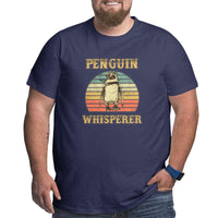 Vintage Retro Penguin Whisperer Big Size Men's T-shirt