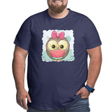 Cute Owl Girl With Watermelon Big Size Men's T-shirt