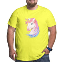 Gold Horn Unicorn Big Size Men's T-shirt