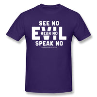 Air Jordan 1 Court Purple 1s Sneaker Tee Evil See No Hear No Speak No Shirt For Man