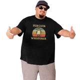 Vintage Retro Penguin Whisperer Big Size Men's T-shirt