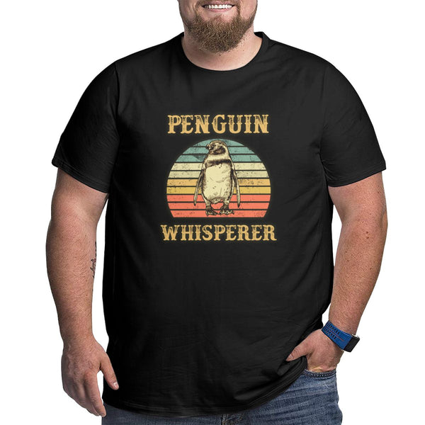 Vintage Retro Penguin Whisperer Big Size Men's T-shirt