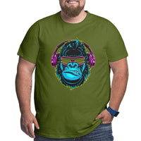 Gorilla Music Headphones Big Size Men's T-shirt