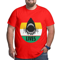 Vintage Retro Lives Shark Big Size Men's T-shirt