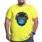 Gorilla Music Headphones Big Size Men's T-shirt