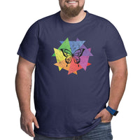 Vintage Retro Butterfly Lover Insect Design Big Size Men's T-shirt