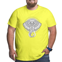 Elephant Head Mandala Big Size Men's T-shirt