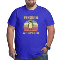 Vintage Retro Penguin Whisperer Big Size Men's T-shirt