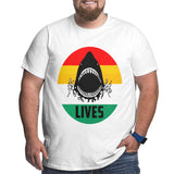 Vintage Retro Lives Shark Big Size Men's T-shirt
