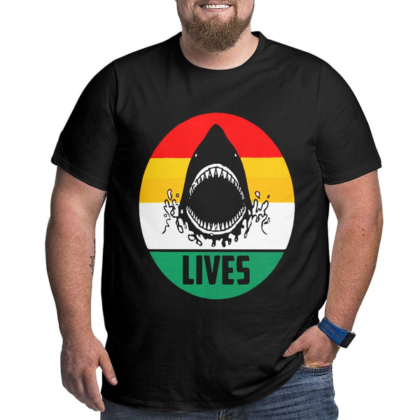 Vintage Retro Lives Shark Big Size Men's T-shirt