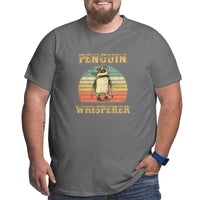 Vintage Retro Penguin Whisperer Big Size Men's T-shirt