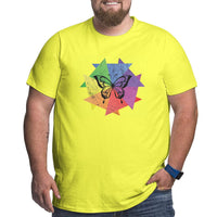 Vintage Retro Butterfly Lover Insect Design Big Size Men's T-shirt