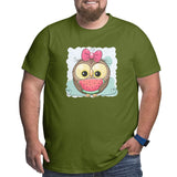 Cute Owl Girl With Watermelon Big Size Men's T-shirt