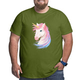 Gold Horn Unicorn Big Size Men's T-shirt