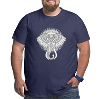 Elephant Head Mandala Big Size Men's T-shirt