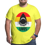 Vintage Retro Lives Shark Big Size Men's T-shirt